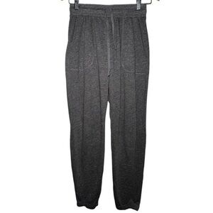 Leallo Womens Size XS Dark Heather Gray Cotton Blend High Rise Jogger Sweatpants